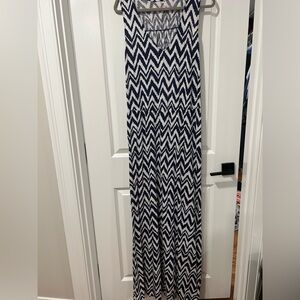 Lilly Pulitzer Navy and White Chevron Maxi Dress